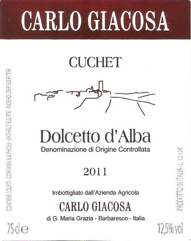 Carlo Giacosa CUCHET Dolcetto d’Alba DOC 皇家禮物 ‧ 小不甜